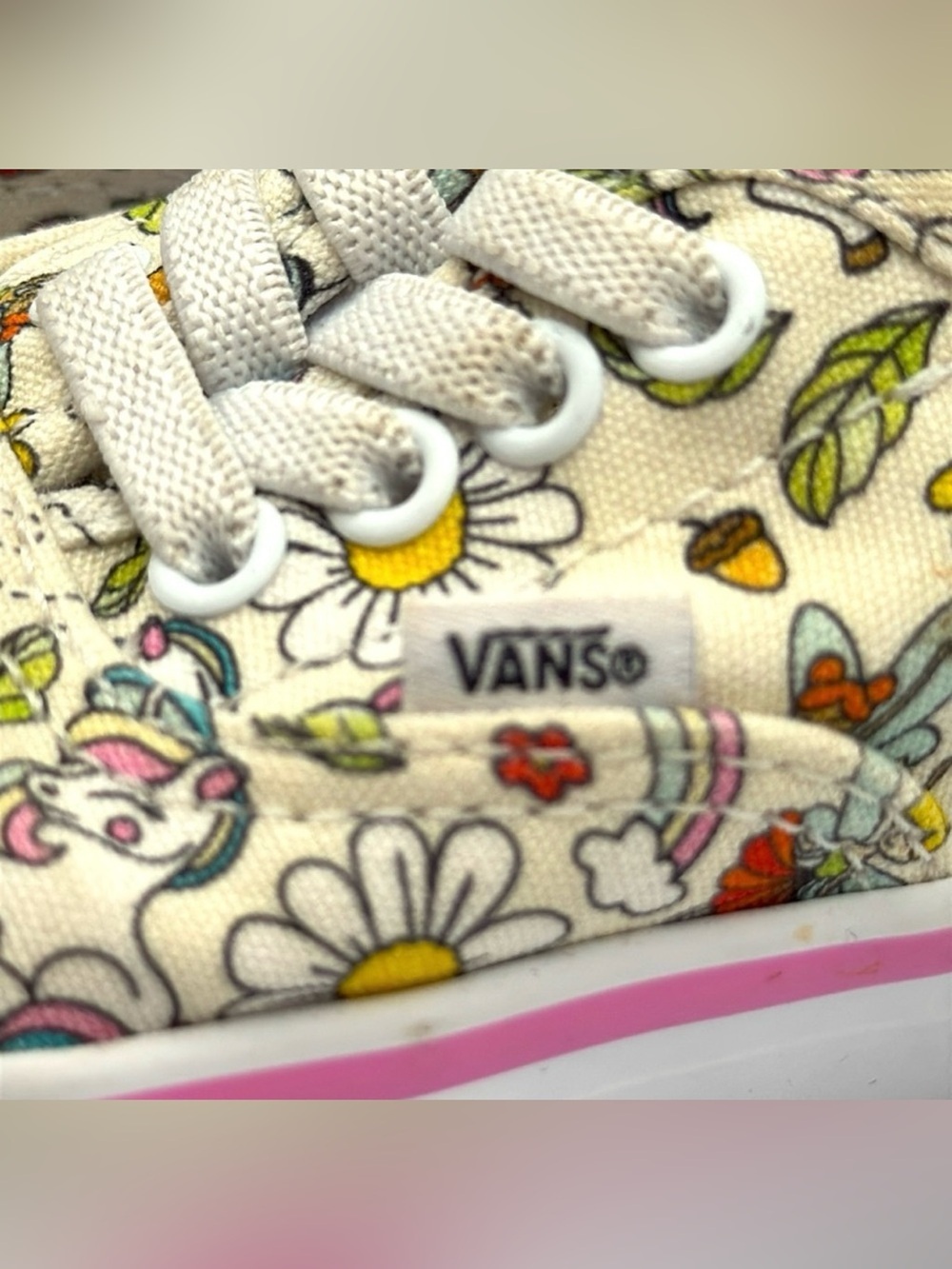 VANS Girls Authentic Skate Shoes Unicorn & Fairy
Print White/Pink Size 6 - Picture 12 of 14